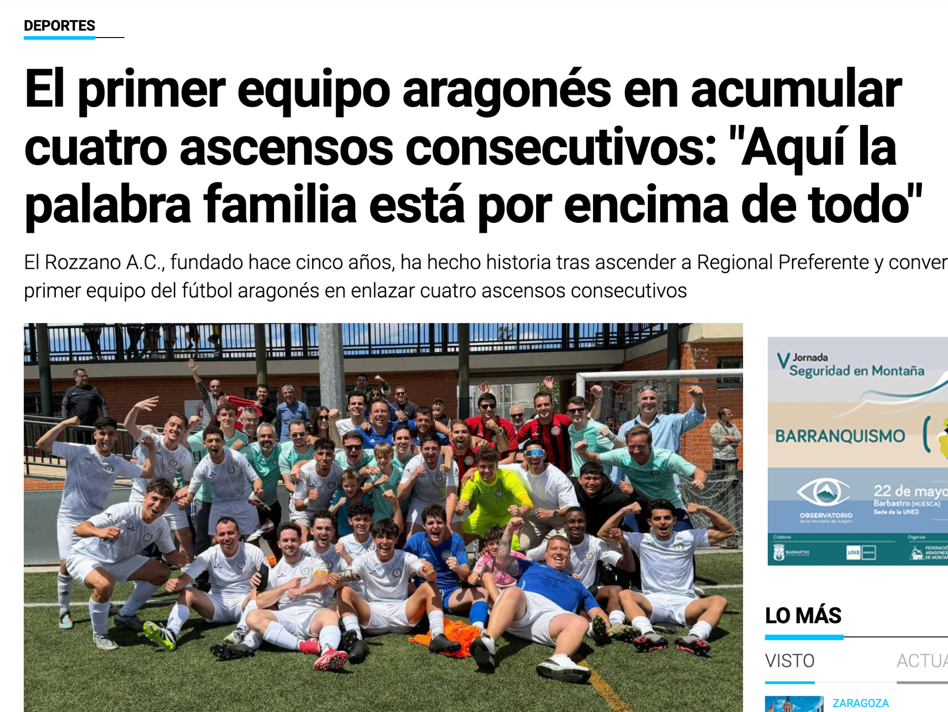 Noticia en Aragón Digital