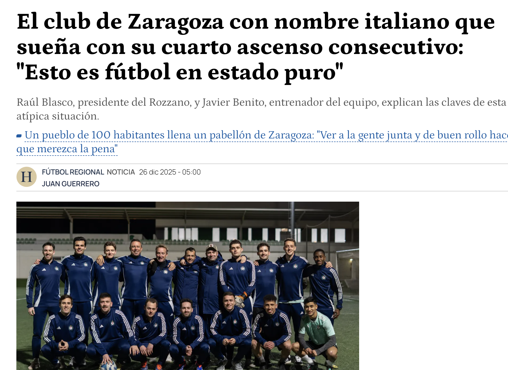 Noticia en Heraldo de Aragón